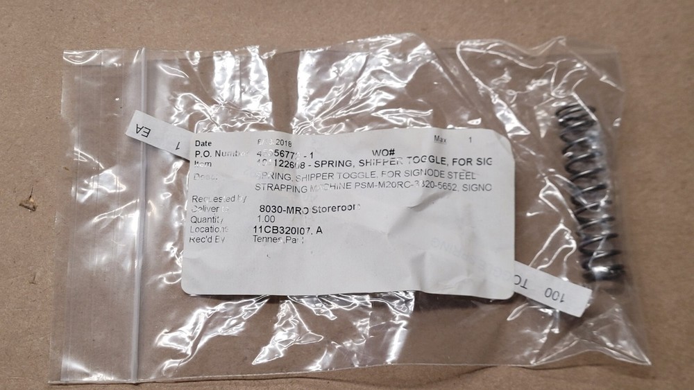 Shipper Toggle Spring 008392 for Signode Strapping Machine