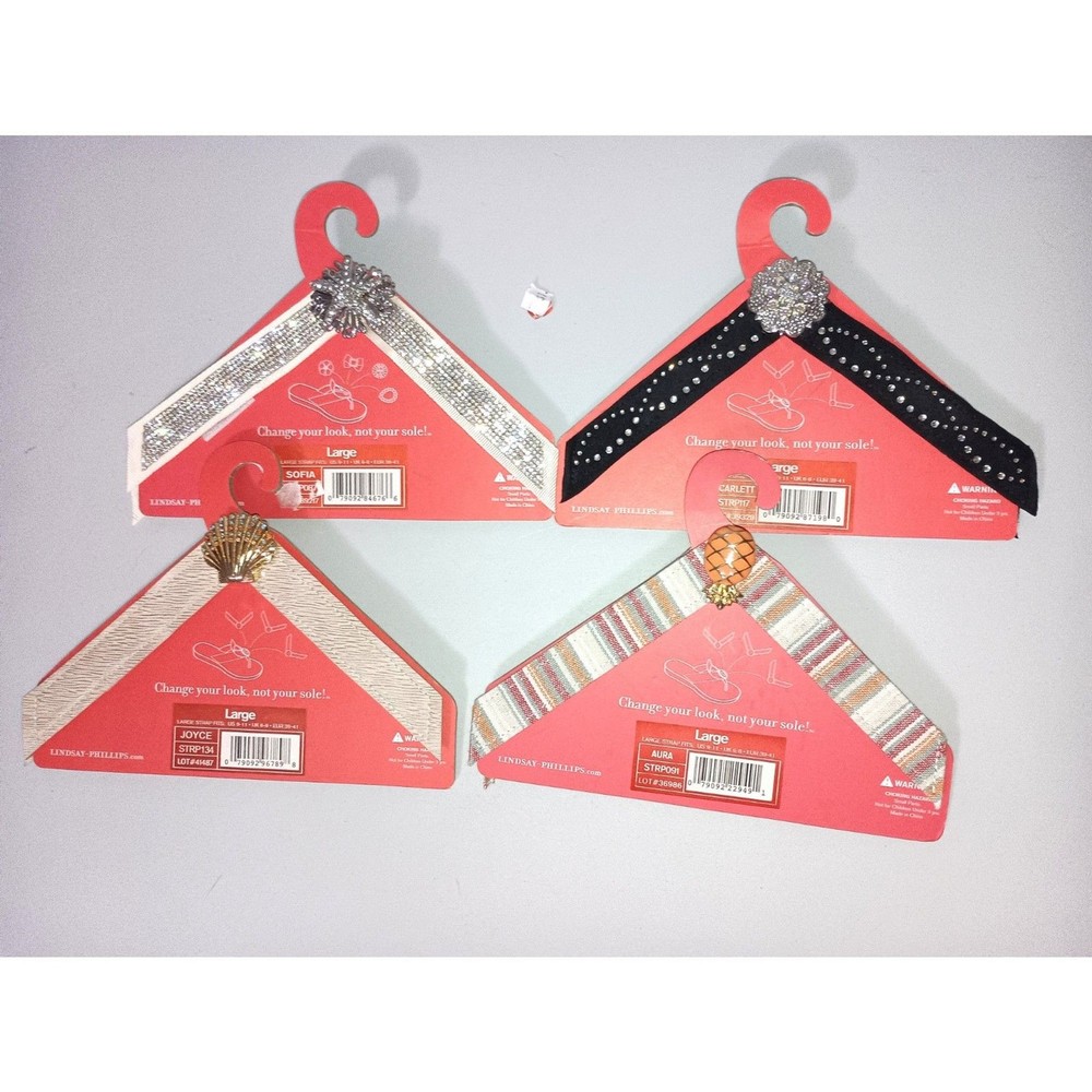 LINDSEY PHILIPS SwitchFlops Interchangeable Straps Snap Shell/Pineapple Size L
