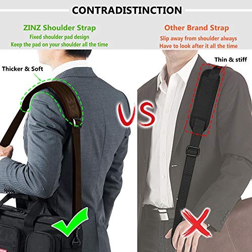 Bag Shoulder Strap, Padded Adjustable Shoulder Strap Replacement 57" Brown
