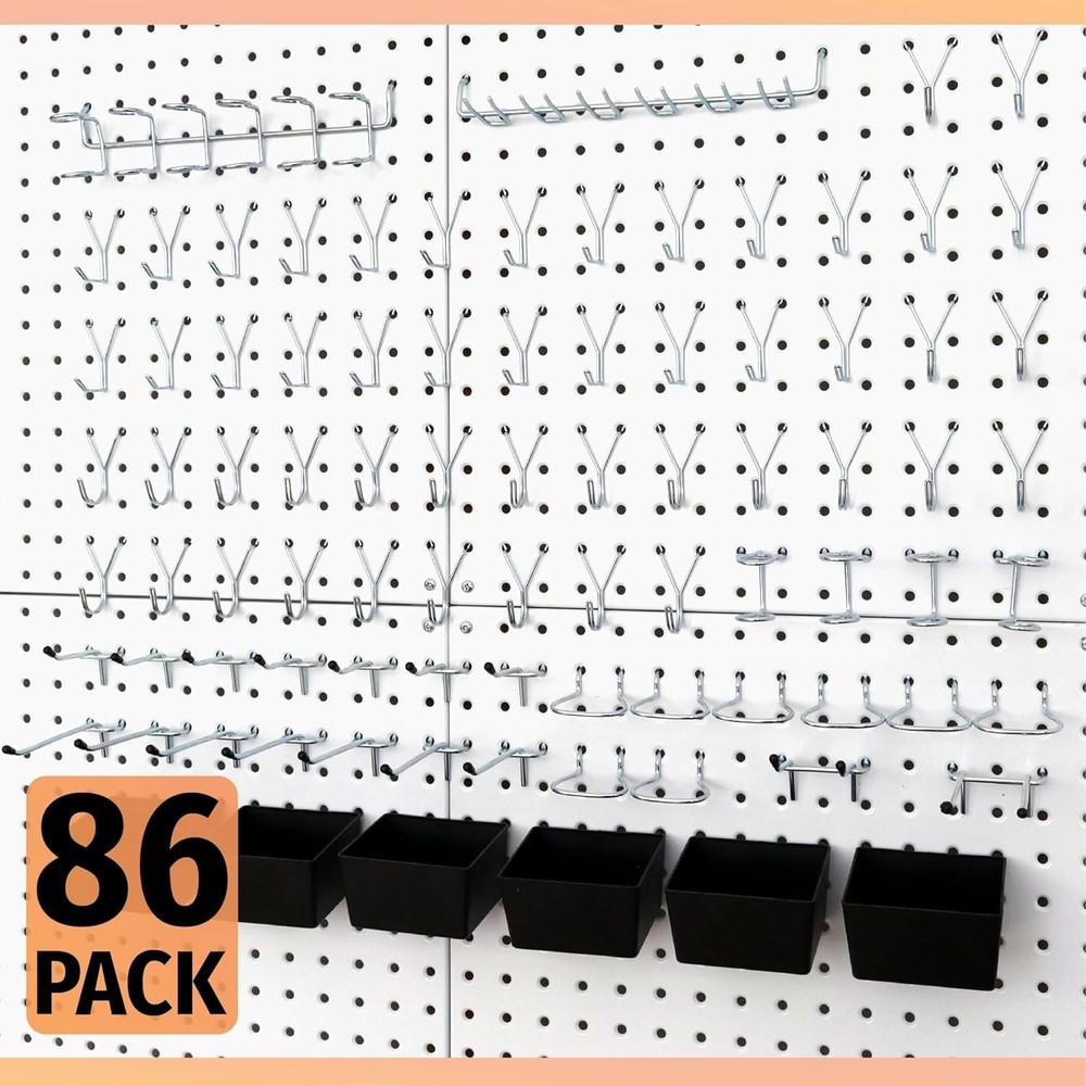 Versatile 49-Piece Pegboard Accessory Kit for Efficient Home Organization
