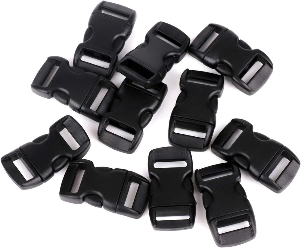 5/8" Black Plastic Side Release Buckle Curved Quick Release for DIY Bracelets, B