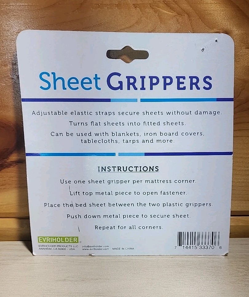 Evriholder Bed Sheet Grippers 4 Piece HOLDERS