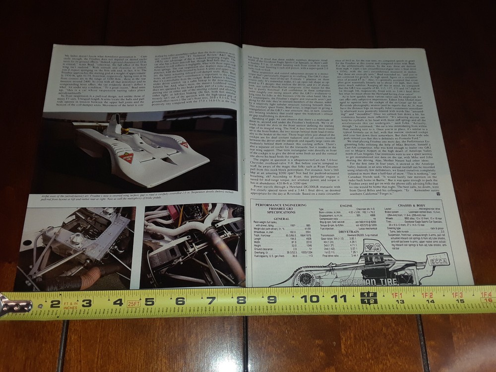 1983 FRISSBEE GR3 CAN AM RACE CAR ORIGINAL ARTICLE