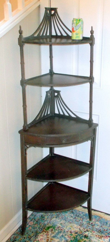 Vtg REGENCY Revival CORNER SHELF  ETAGERE Elegant