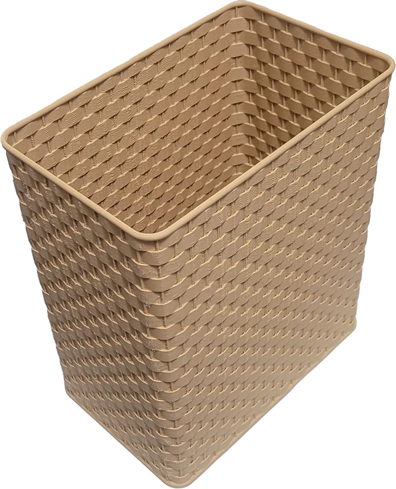 Light Brown Wicker Wastebasket/Decorative Trash Bin/Home Decor/Boho/Rectangular