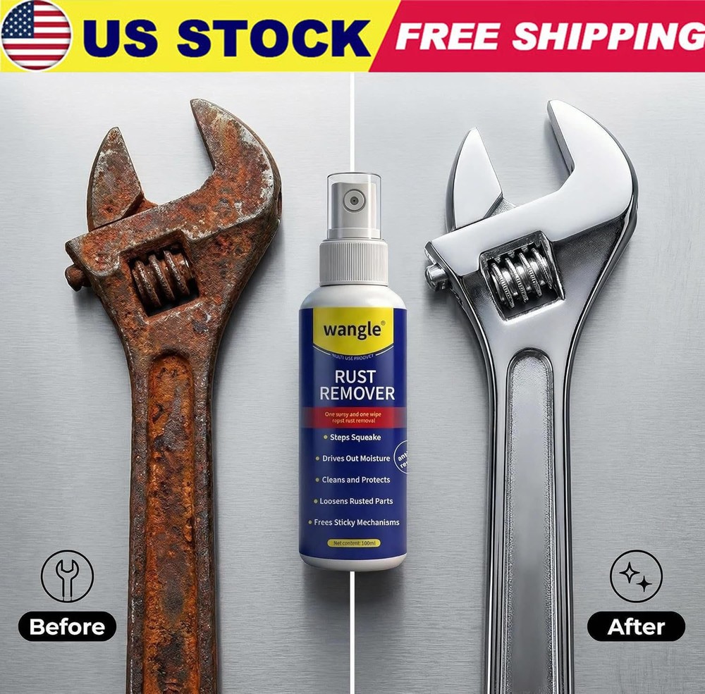 Wangle Rust Remover,Anti-Rust Lubricant Spray & Rust Remover Easy Application