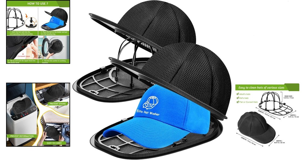 Durable PE Plastic Hat Washer Cage - Effortless Cleaning and Care, 2 Pack