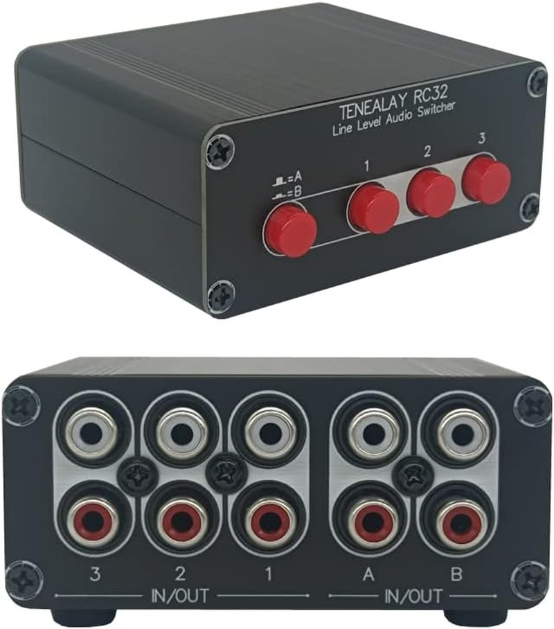 3 in 2 Out RCA Stereo Audio Switch Input Signal Source Switcher Selector