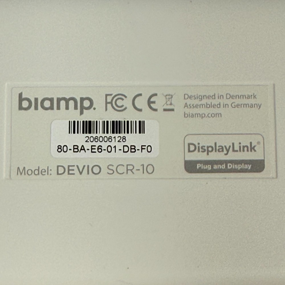 Biamp Devio SCR-10 USB Audio Conferencing Hub Control Interface
