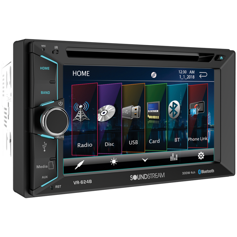 NEW Soundstream Double 2 Din VR-624B DVD/CD/MP3 Player 6.2" LCD Bluetooth USB SD