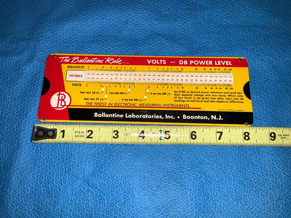 Vintage Ballantine Voltmeters Rule DB Ratio Conversion