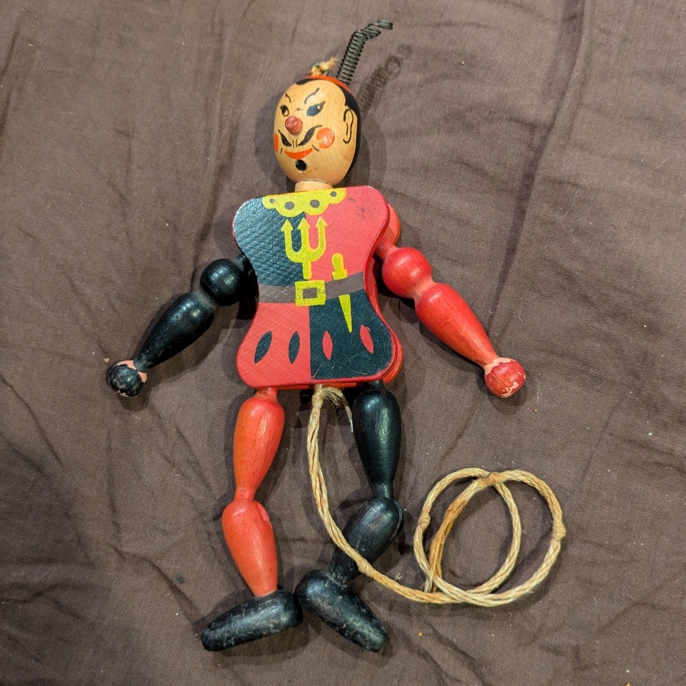 Vintage Jumping Jack Puppet Mephistopheles Devil Gregor Creations Austria