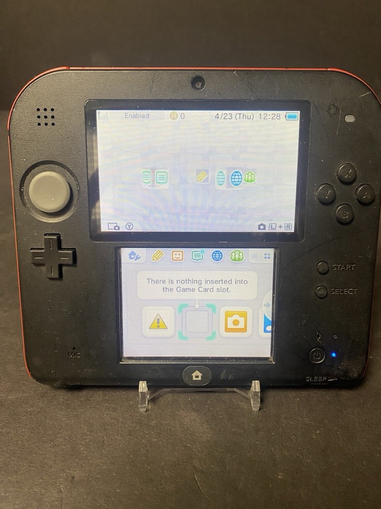 Nintendo 2DS Handheld Game Console FTR-001 Red Tested And Working No Charger