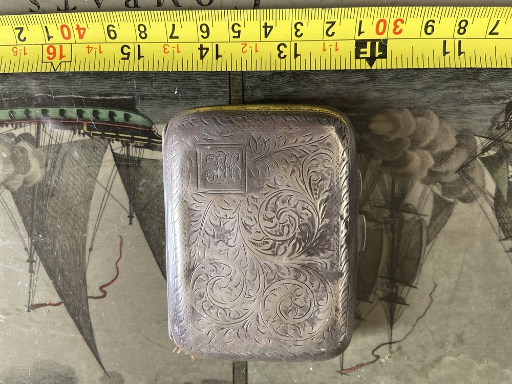Antique sterling silver cigarette case
