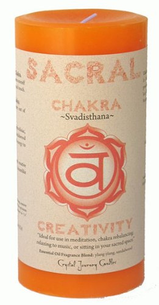 CRYSTAL JOURNEY Candle Pillar Sacral, 1 EA