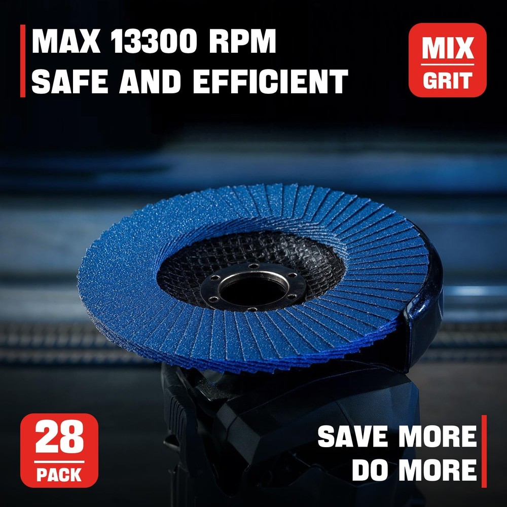 28 Pack 4 1/2 Inch Flap Disc Angle Grinder Sanding Disc Type 27 Flap Discs Pr...