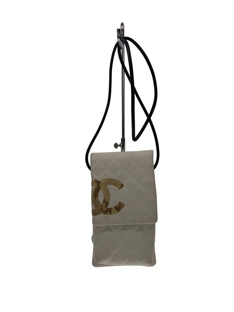 Shoulder Bag Cambon Mini Leather WHT Used
