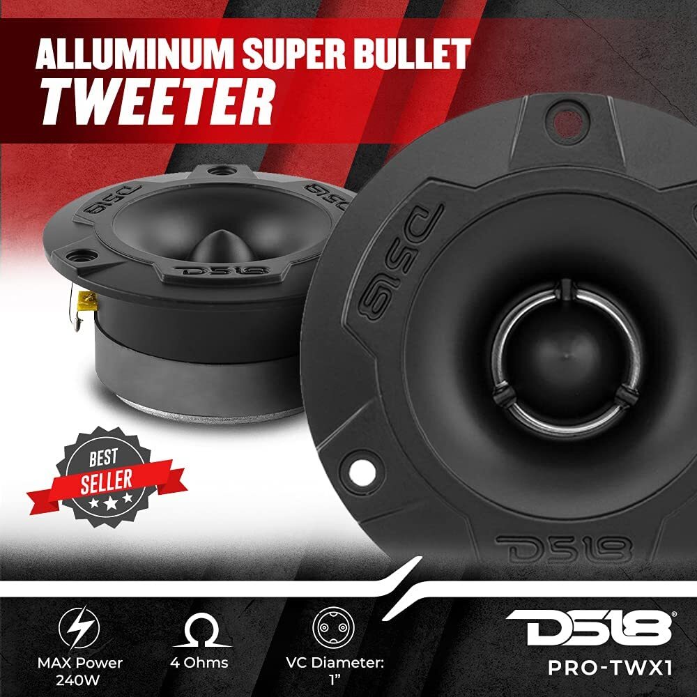 DS18 8" Midrange Speaker & 1" Super Bullet Tweeter Complete Package 580W Max