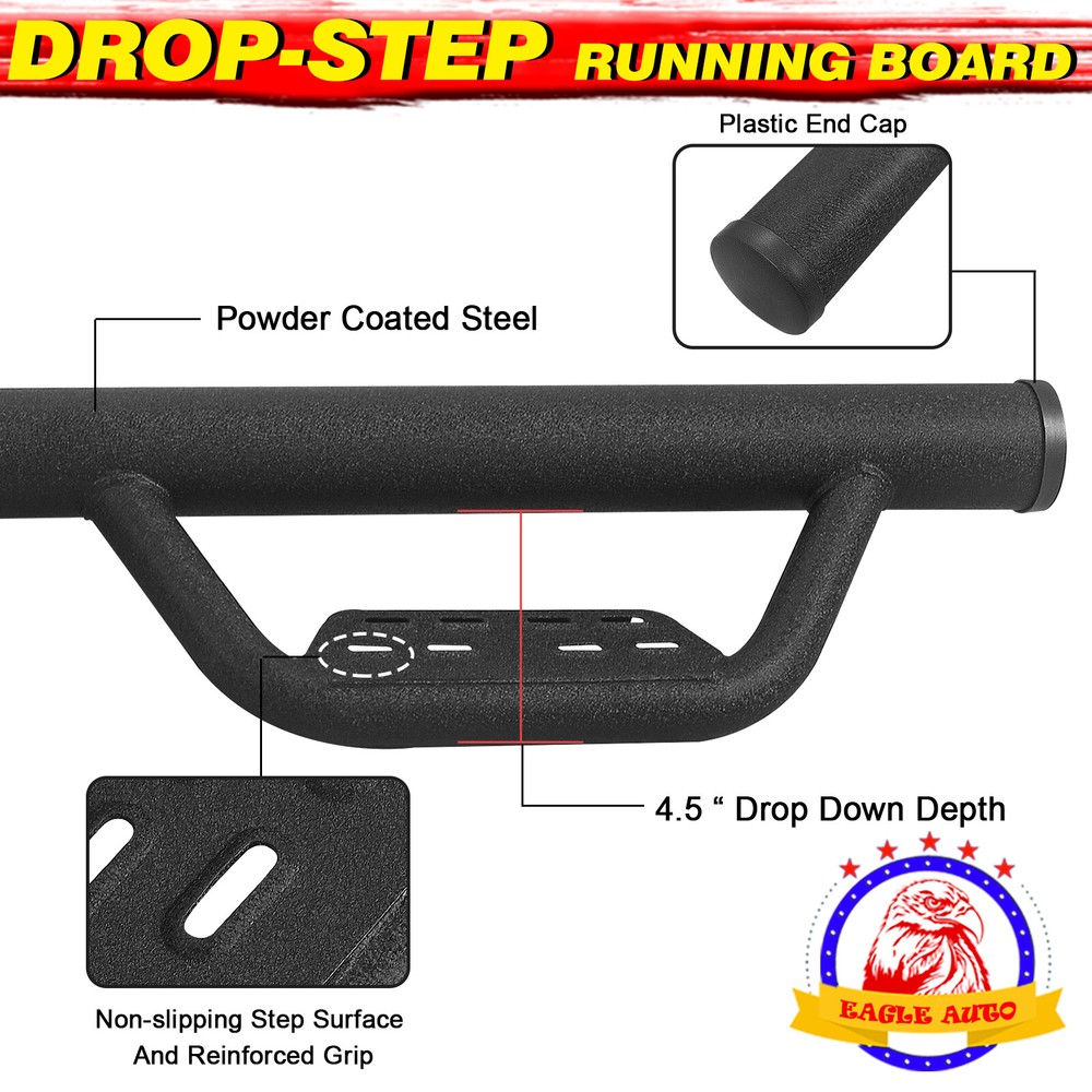 Drop Nerf Bar For 07-18 Silverado Sierra Double Cab Running Boards Side Step BOC