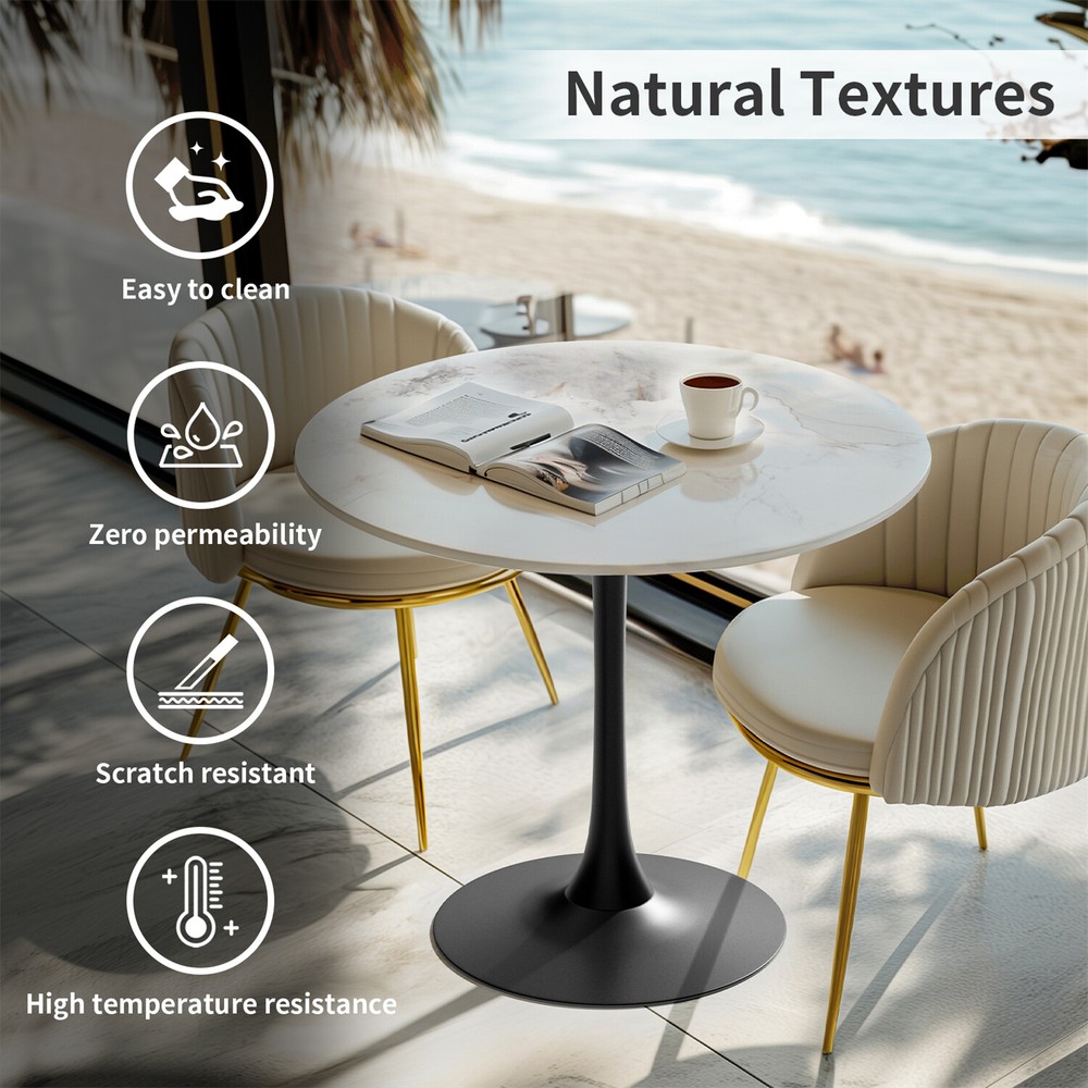 Leisure Marble Dining Table 31'' Tall Kitchen Restaurant Dining Bar Height Table