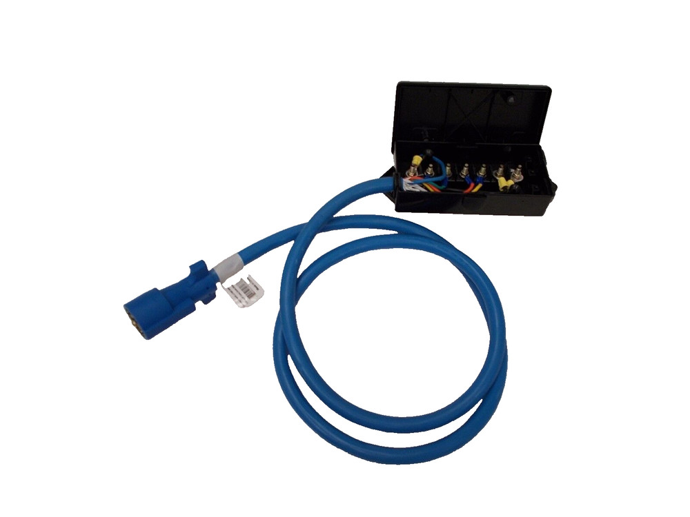 7 Way Plug Inline Pre-Wired Trailer Arctic BLUE Cord w/Junction Box 6 Ft  Cable