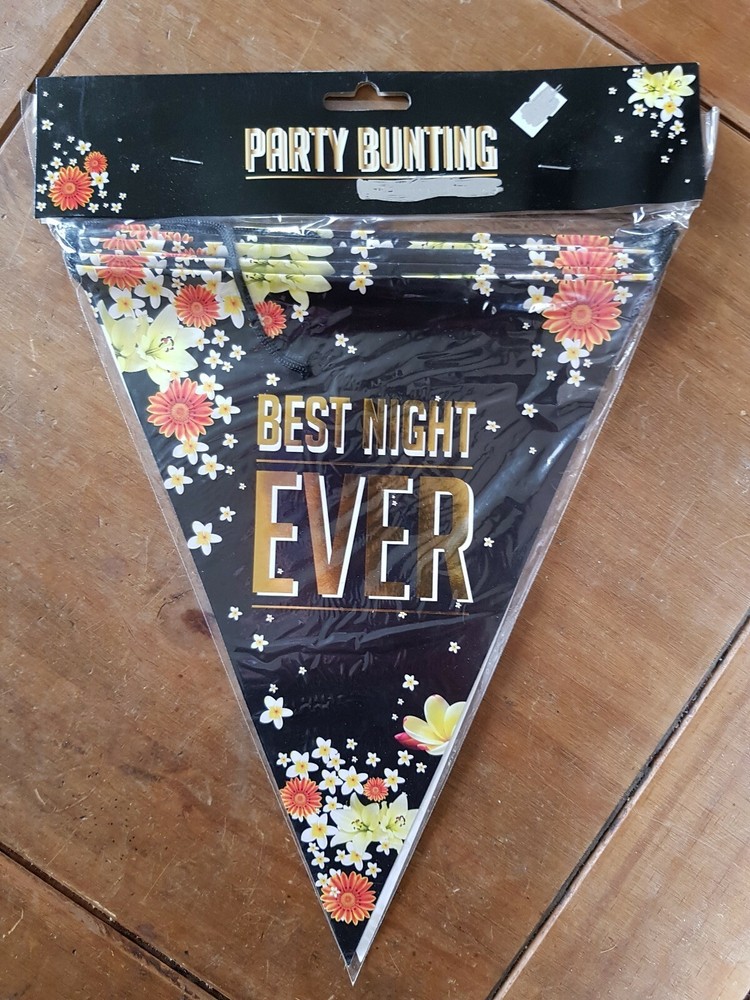 Party Bunting "Best Night Ever" 3.5m, 11 Flags, New!