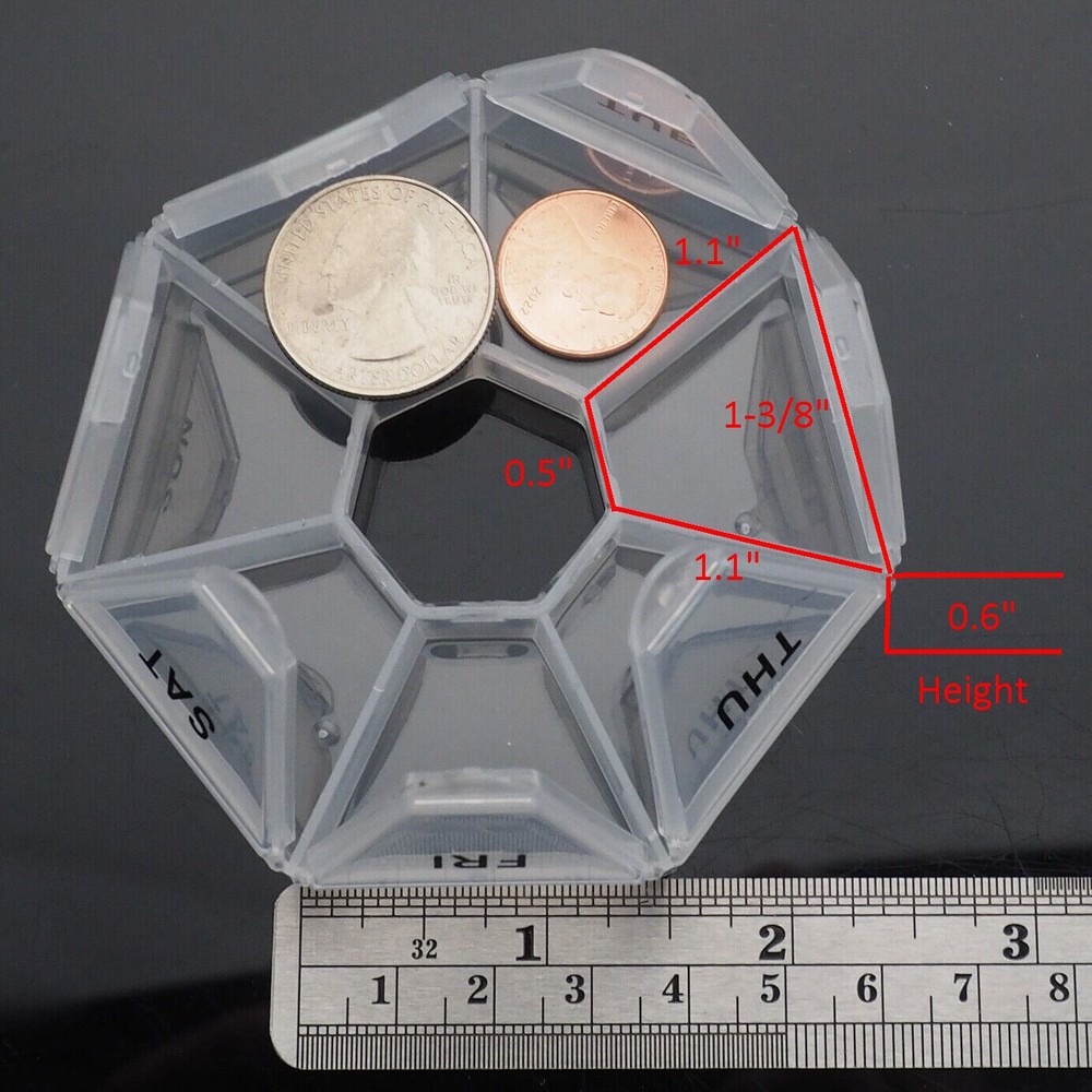 Round Weekly 7 Days Tablet Medicine Storage Pill Box Organizer Container Case