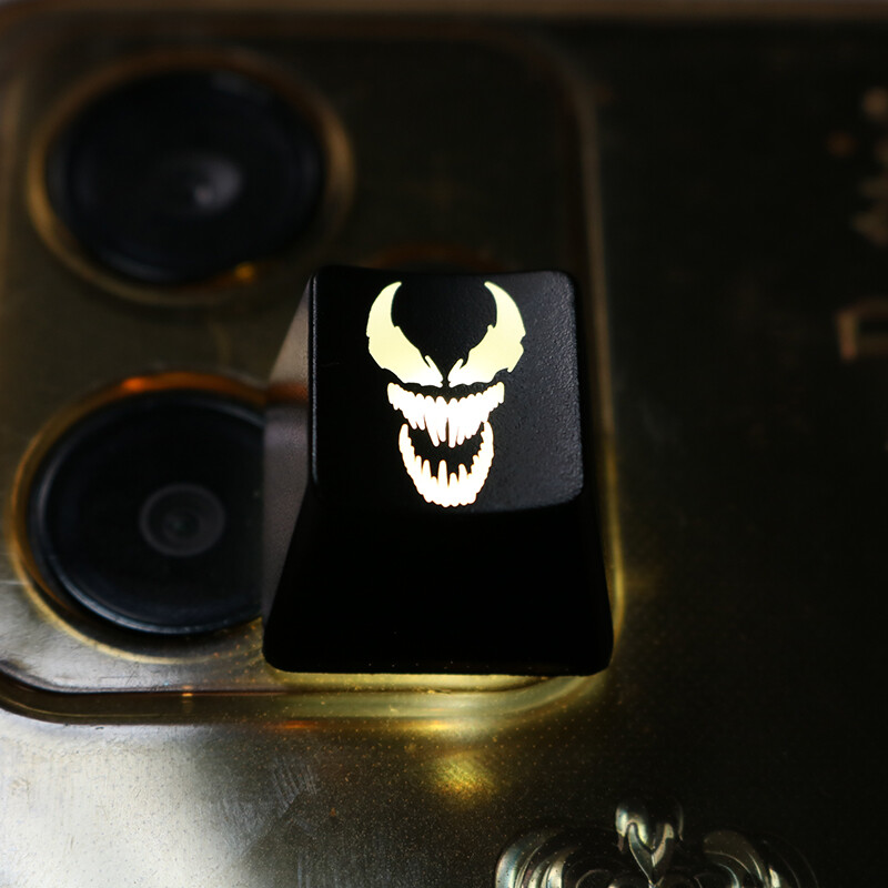 2pcs Symbrock Venom Logo ABS Black Backlit Keycap
