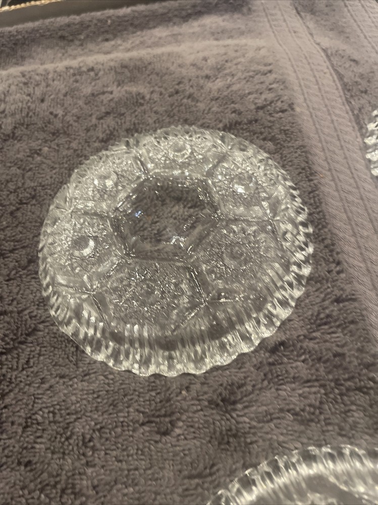 Vintage Clear Glass Ashtray 4.5” Diameter