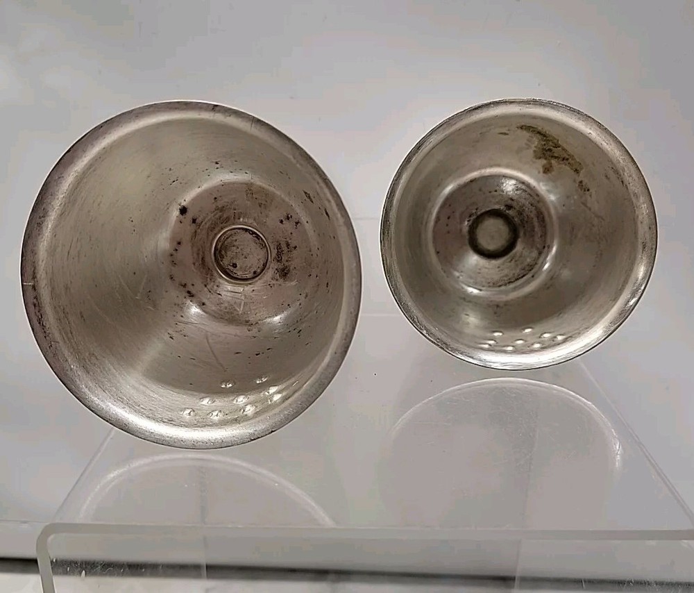 Napier Silver Plate Dual Dotted Jigger & 1 Single Jigger 1920s Art Deco