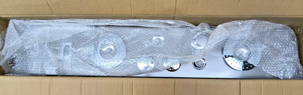 ELLO&ALLO Chrome Shower Panel Tower System Rainfall Head Massage Faucet