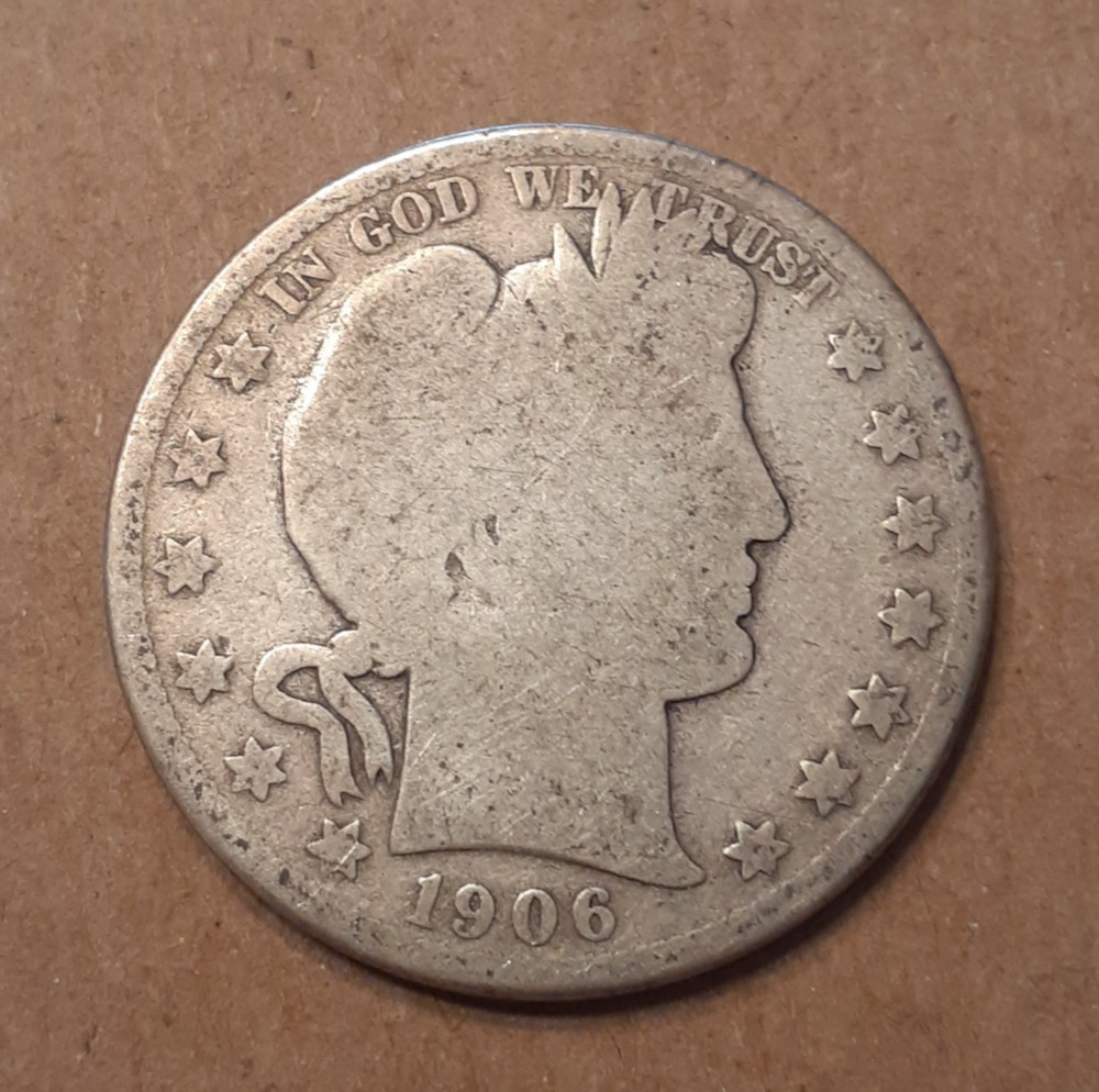 1906 S   BARBER HALF DOLLAR