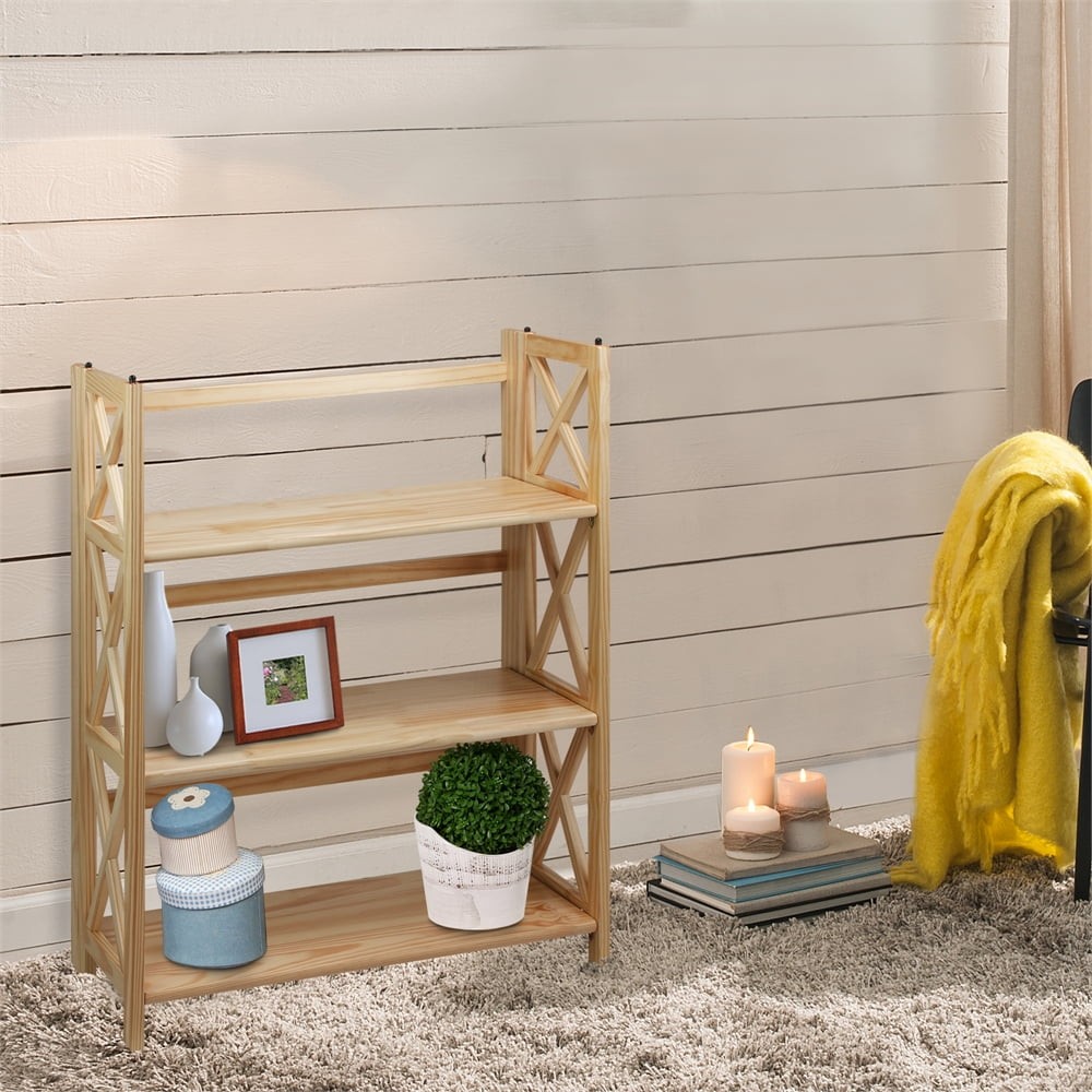 Montego 3-Shelf Folding Bookcase White