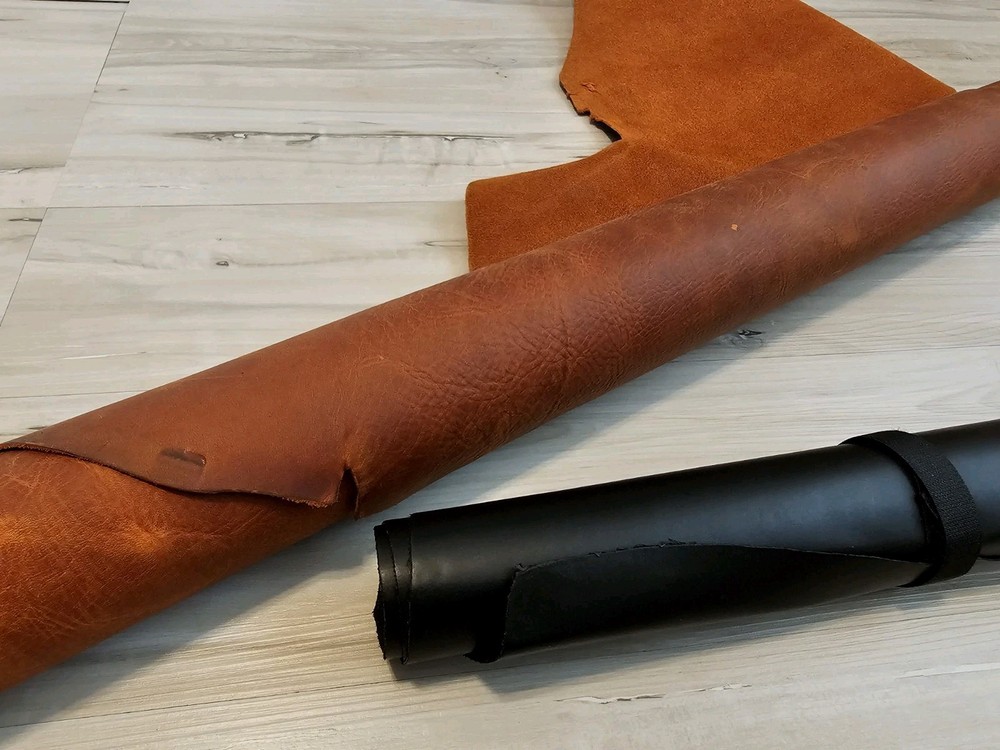 4-5oz BURNT ORANGE PULL-UP LEATHER HIDE FULL GRAIN SQUARE PANEL,SHEET,12x12 20+s