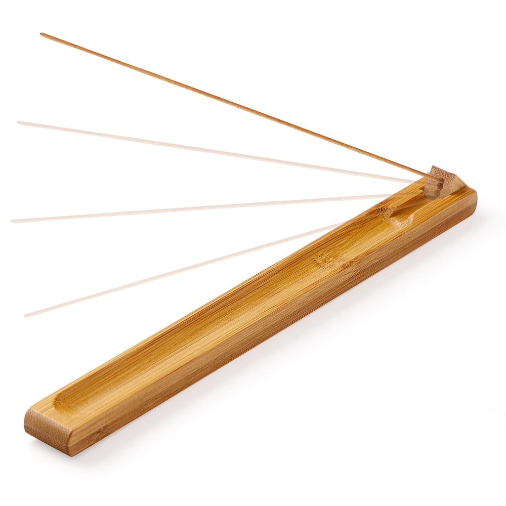 Bamboo Wood Incense Holder for Sticks with Adjustable Angle,
