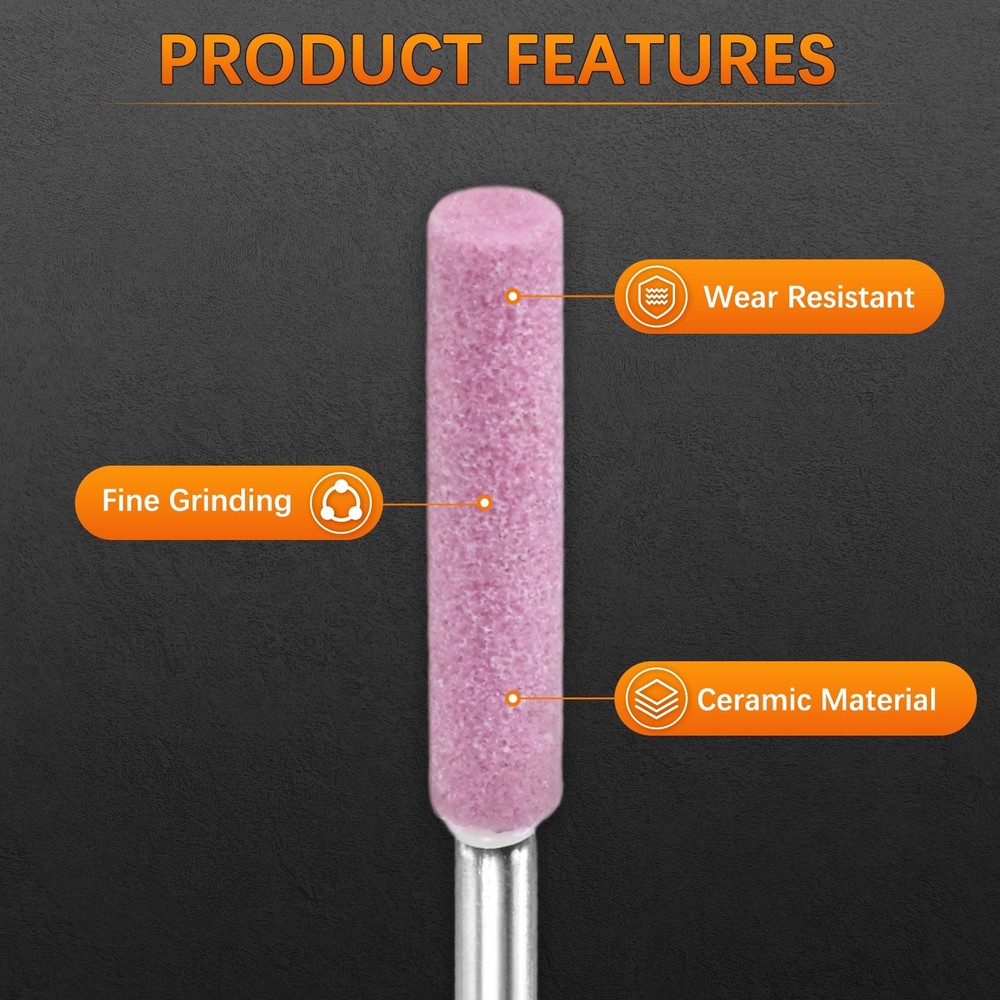 Chainsaw Sharpener with Box [18pcs] - Chainsaw Sharpening - [Pink- 3/16 Inch]