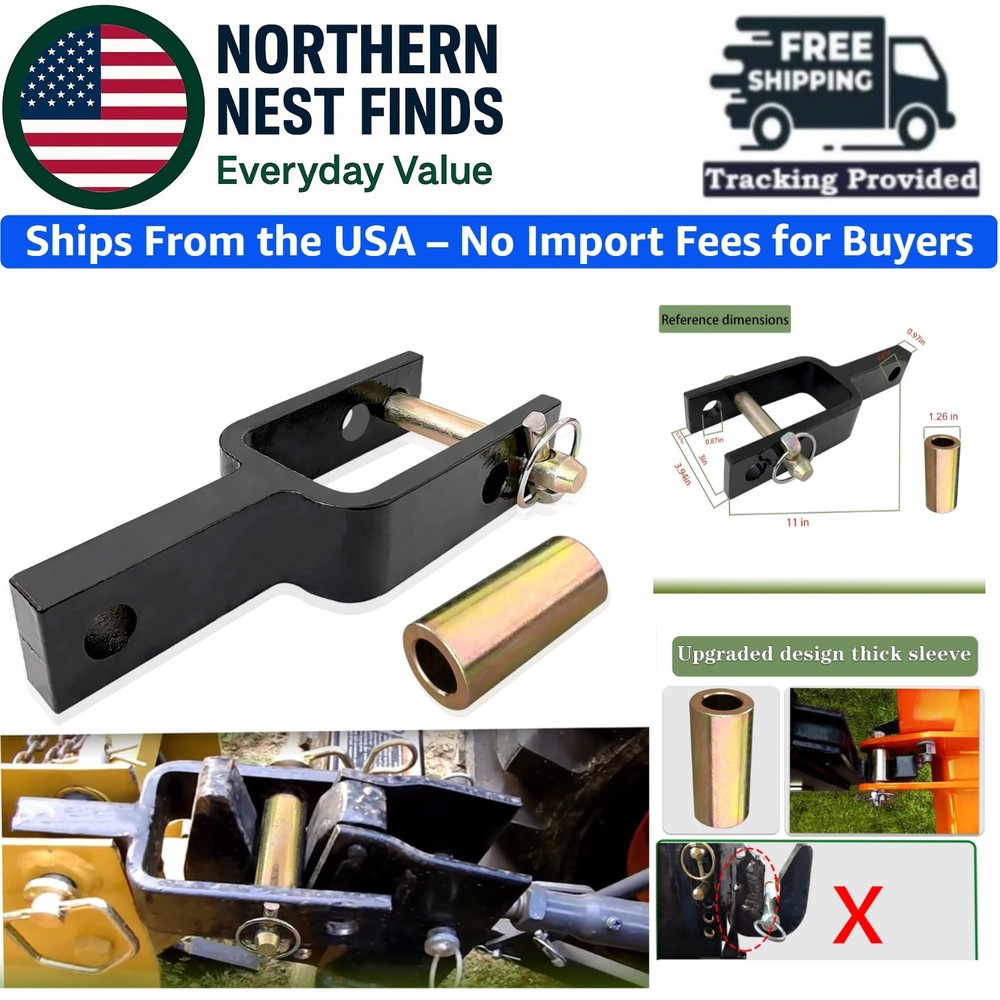 Adjustable Quick Hitch Adapter for Enhanced Tractor Connectivity - 10.6" Tall