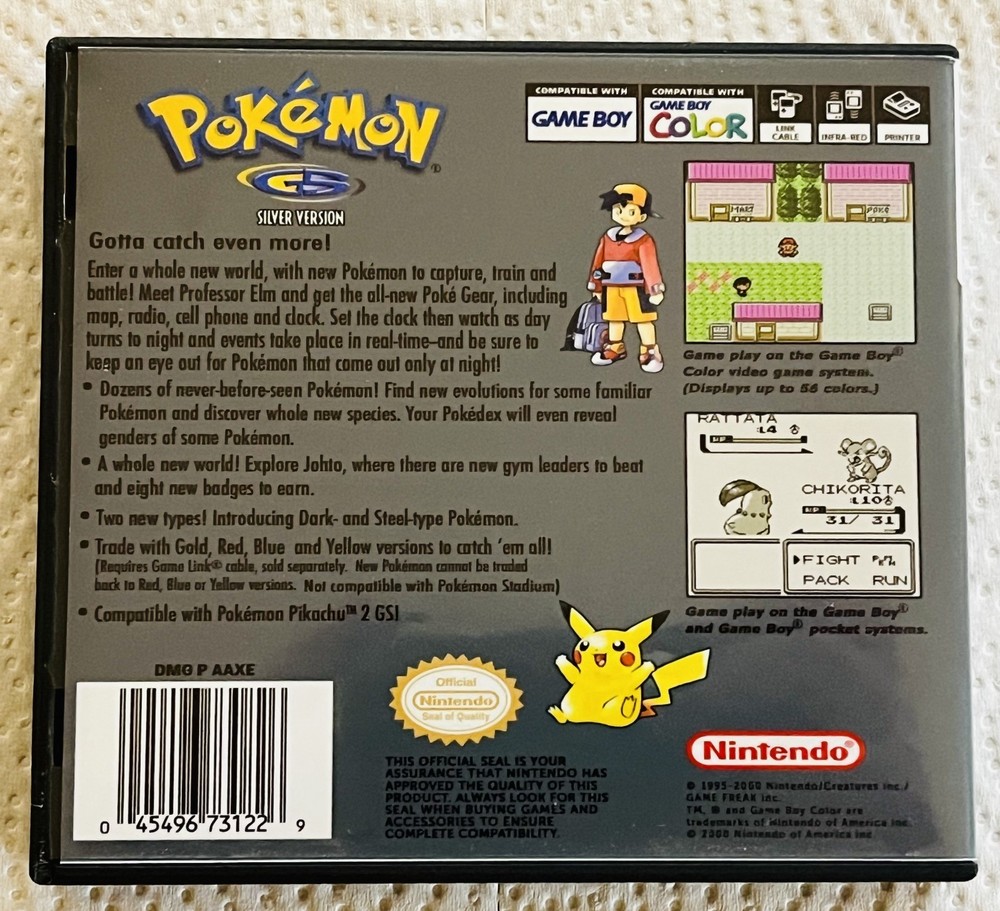 Pokemon Silver Version Case Only Game Boy Box Pokémon Nintendo DS Case Sized