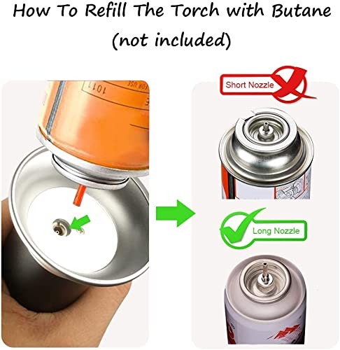 Blow Torch Kitchen Cooking Torch Refillable Adjustable Flame Lock BBQ Baking