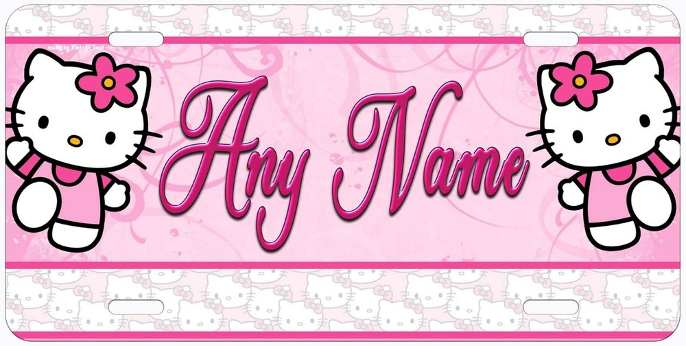 Double Kitty Personalized Aluminum Car License Plate Any Name