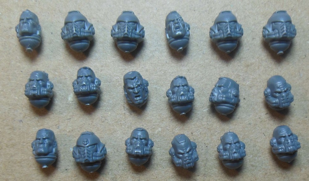 Space Marines - Primaris Hellblasters - Heads (b) - Kitbash Bits - Warhammer 40K