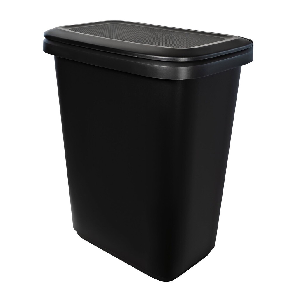 20.4 Gallon Trash Can Plastic Dual Function Divided Kitchen Trash Can Black US