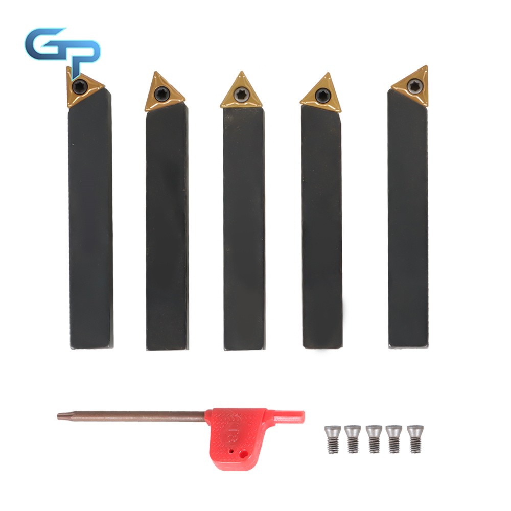 5Pack 3/8" Carbide Indexable Turning Tool Lathe Tool Bit With Carbide Inserts