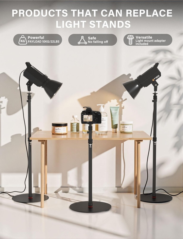 A400 Round Base Monopod Stand, 79'' Studio Light Stand with Flat Base, Alumin...