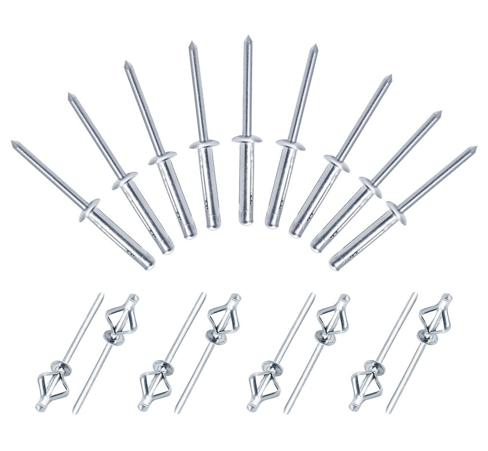Trifold Exploding Pop Rivets 3/16" x 1" - Solid Aluminum Bulb Style Large Flange