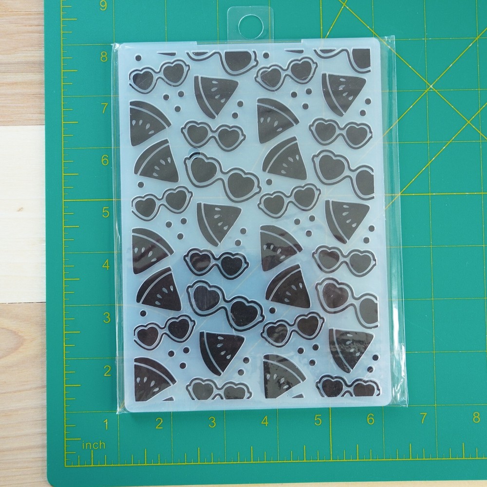 Summer Embossing Folder - Watermelon & Sunglasses Embossing Folder