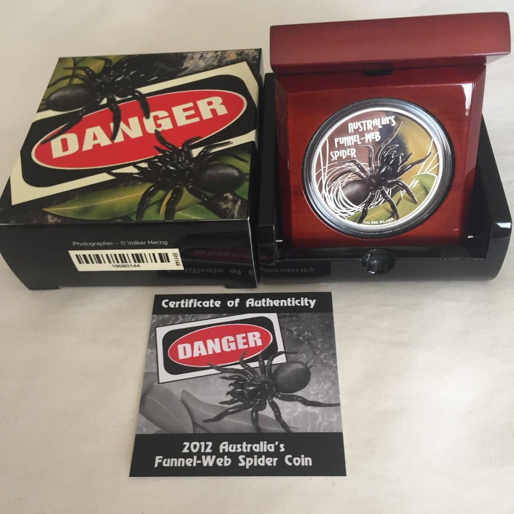 Deadly and Dangerous - Funnel Web Spider 2012 1oz Silver Proof Coin
