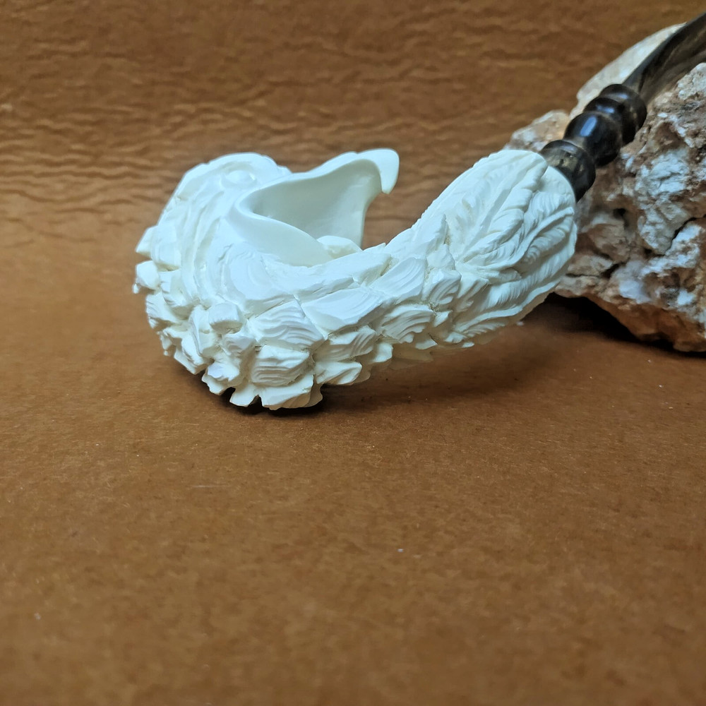 Big Size Eagle Head Meerschaum Pipe with Fitted Case