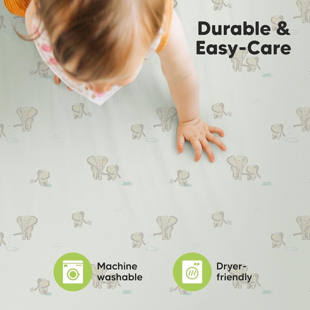 2-Pack Mini Crib Sheets Organic Cotton Fitted Pack N Play Bedding for Babies