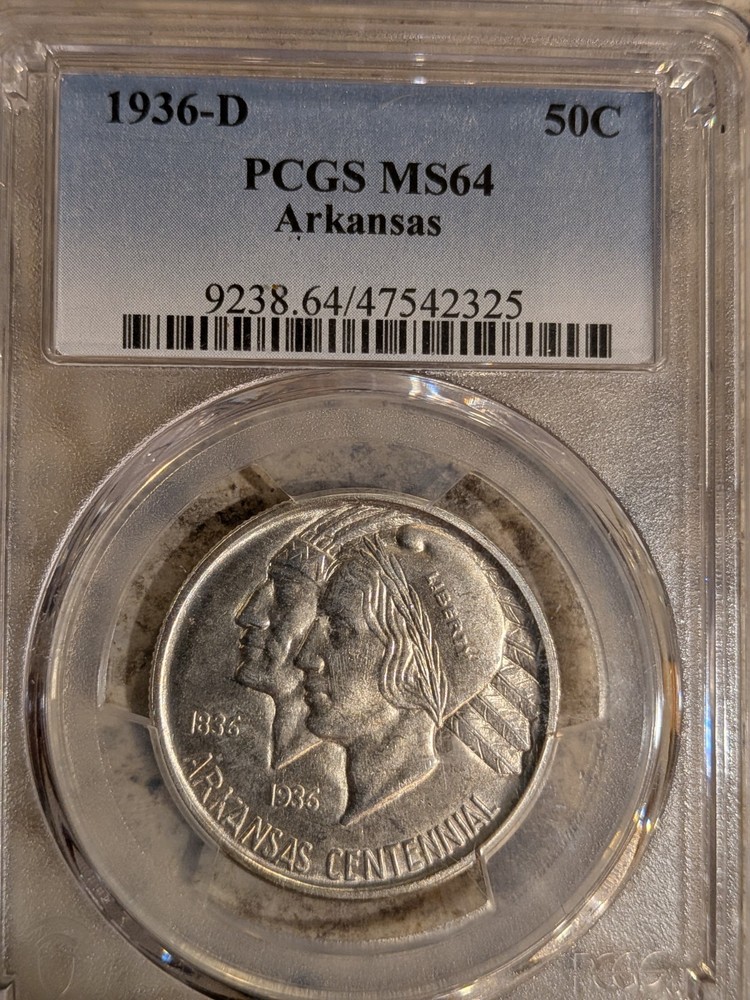 1936-D Arkansas Silver Commemorative Half Dollar -PCGS MS-64